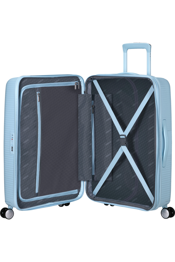 American Tourister SoundBox Spinner TSA Expandable 67cm  Pastel Blue American Tourister SoundBox Spinner TSA Expandable 67cm  Pastel Blue