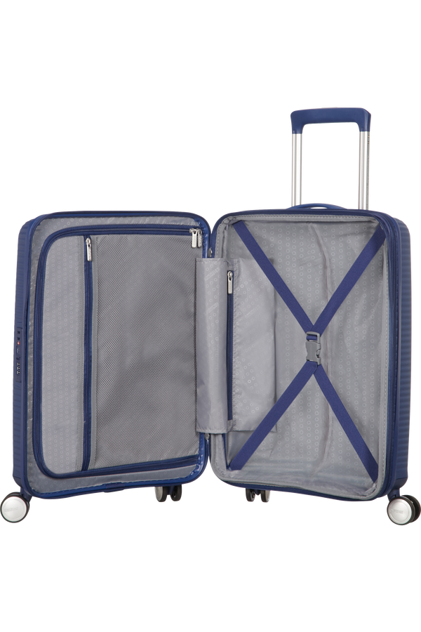 American Tourister Soundbox Spinner espandibile 55cm Midnight Navy American Tourister Soundbox Spinner espandibile 55cm Midnight Navy