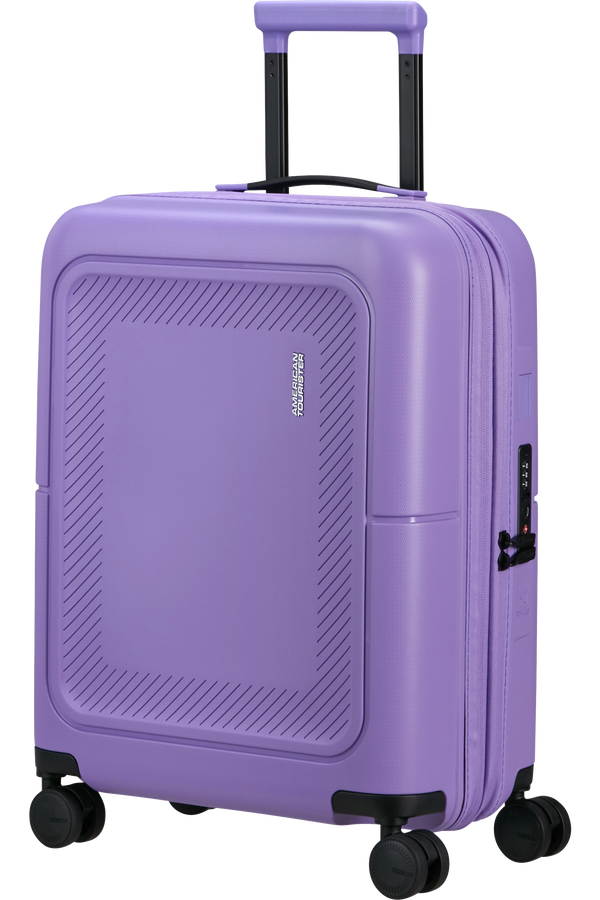 American Tourister DashPop Spinner Expandable TSA 55cm Violet Purple American Tourister DashPop Spinner Expandable TSA 55cm Violet Purple