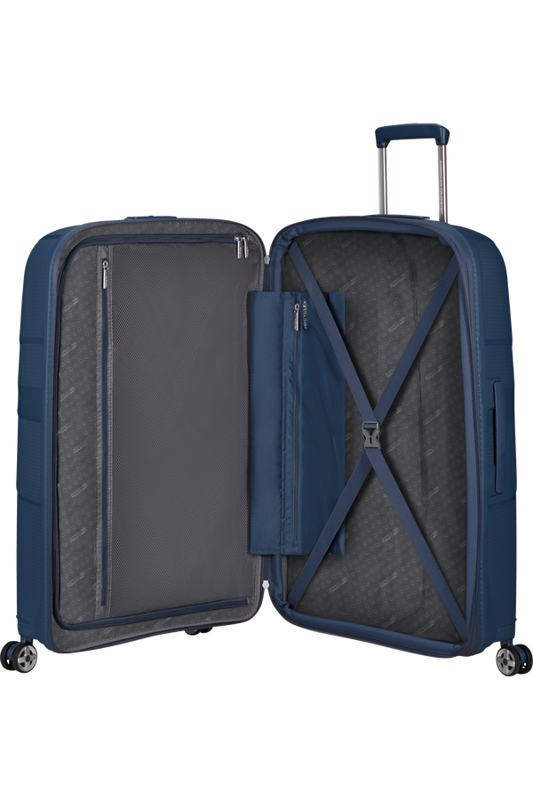 American Tourister Starvibe Spinner Expandable 77cm Navy American Tourister Starvibe Spinner Expandable 77cm Navy