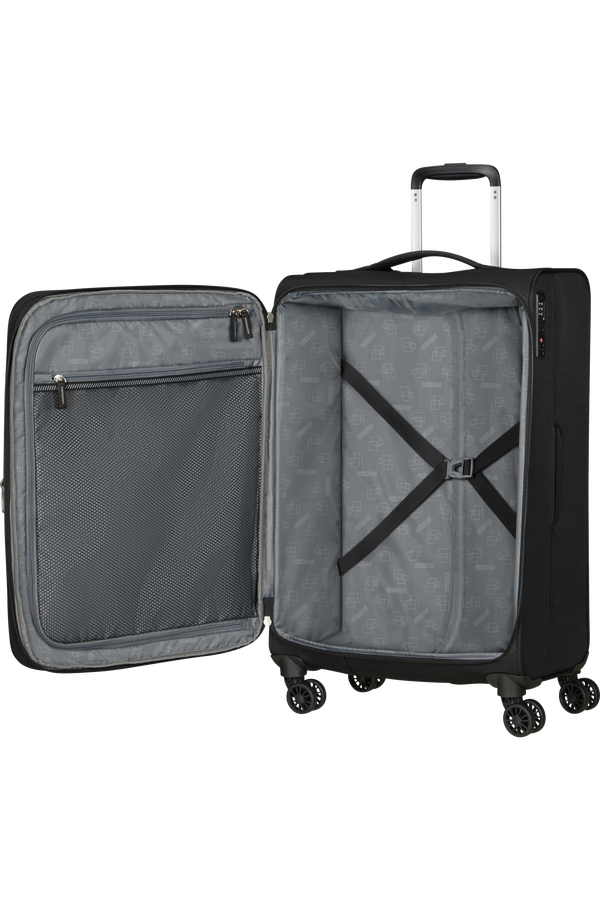 American Tourister Aerospin Spinner Expandable M  Nero American Tourister Aerospin Spinner Expandable M  Nero