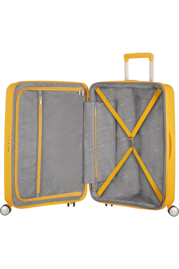 American Tourister Soundbox Spinner 77  Golden Yellow American Tourister Soundbox Spinner 77  Golden Yellow