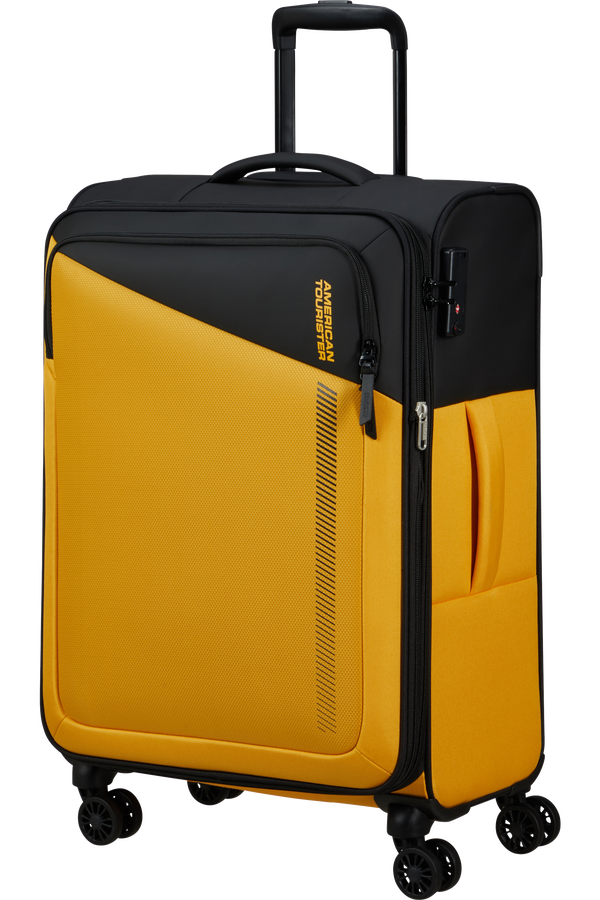 American Tourister Daring Dash Spinner Expandable TSA M  Black/Yellow
