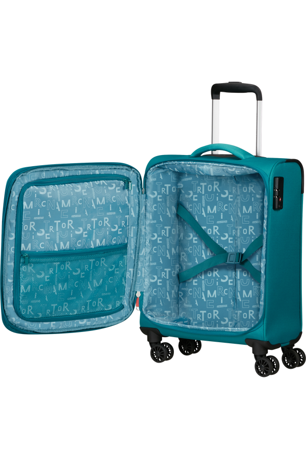 American Tourister Pulsonic Spinner Expandable 55cm  Stone Teal American Tourister Pulsonic Spinner Expandable 55cm  Stone Teal