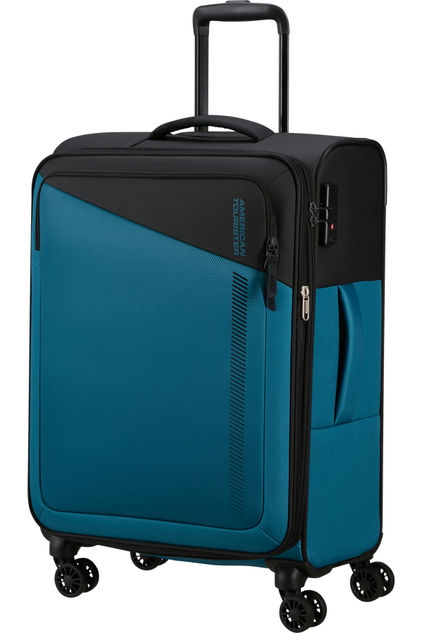 American Tourister Daring Dash Spinner Expandable TSA M  Black/Blue American Tourister Daring Dash Spinner Expandable TSA M  Black/Blue