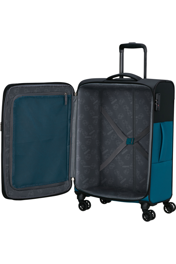 American Tourister Daring Dash Spinner Expandable TSA M  Black/Blue American Tourister Daring Dash Spinner Expandable TSA M  Black/Blue