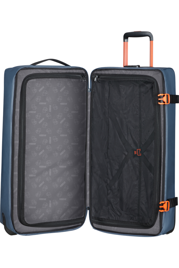 American Tourister Urban Track Duffle with Wheels Coated L  Navy/Orange American Tourister Urban Track Duffle with Wheels Coated L  Navy/Orange