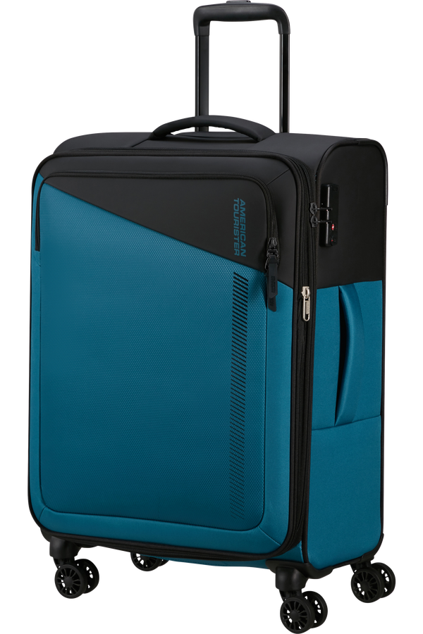 American Tourister Daring Dash Spinner Expandable TSA M  Black/Blue
