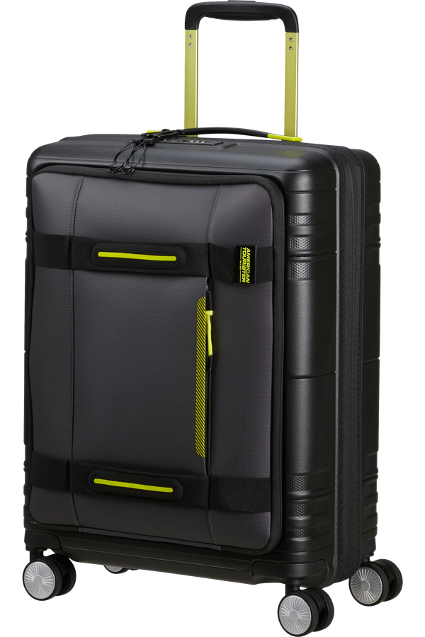 American Tourister Hello Cabin Spinner Exp Coated 55cm  Black/Lime