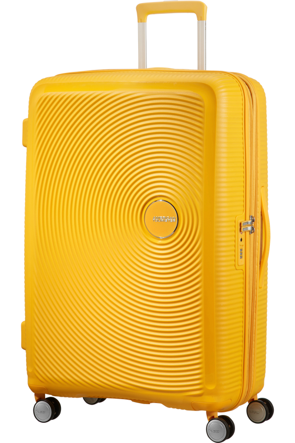 American Tourister Soundbox Spinner 77  Golden Yellow American Tourister Soundbox Spinner 77  Golden Yellow