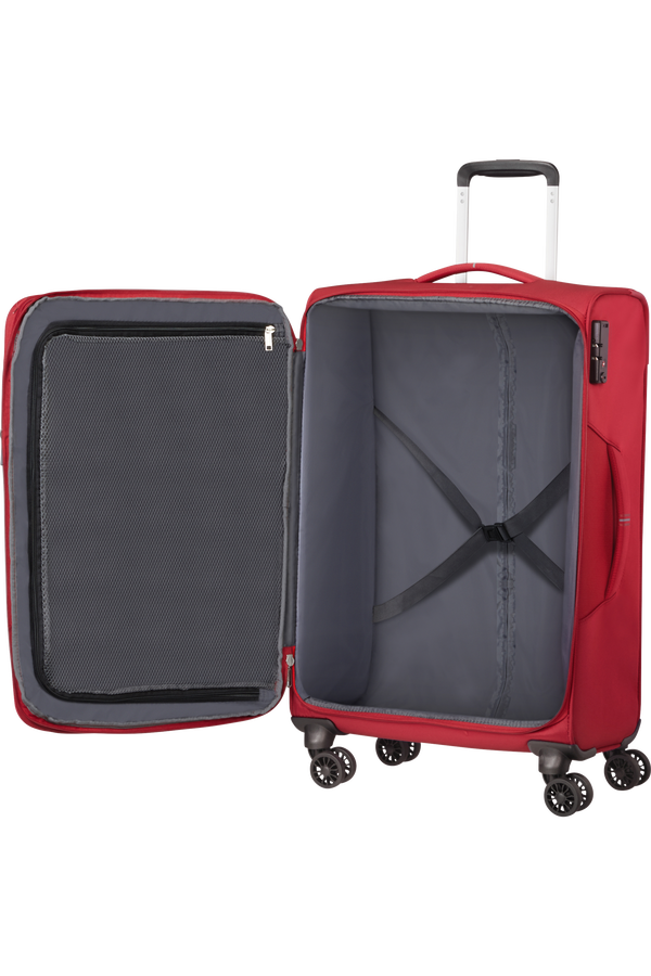American Tourister Crosstrack Spinner Expandable 67cm  Red/Grey American Tourister Crosstrack Spinner Expandable 67cm  Red/Grey
