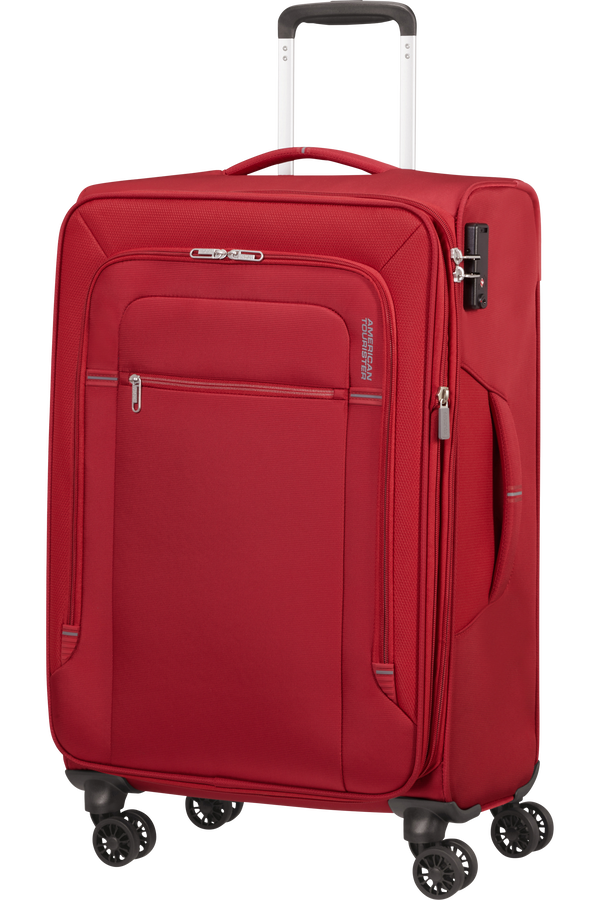 American Tourister Crosstrack Spinner Expandable 67cm  Red/Grey American Tourister Crosstrack Spinner Expandable 67cm  Red/Grey