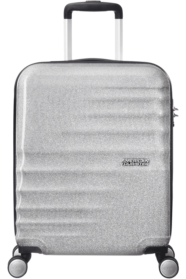 American Tourister Wavebreaker Spinner 55cm  Silver Sparkle