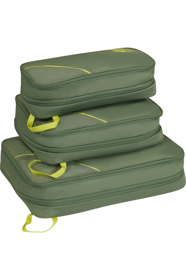 Packing Cubes Set di 3 Packing Cubes | American Tourister American Tourist. Ta Packing Cubes S/M/L  Olive/Lime