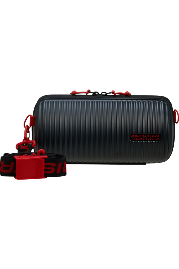 American Tourister Rollio Cross Body  Black/Red