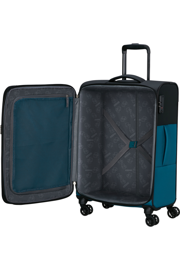 American Tourister Daring Dash Spinner Expandable TSA M  Black/Blue