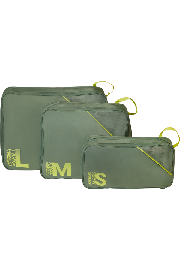 Packing Cubes Set di 3 Packing Cubes | American Tourister American Tourist. Ta Packing Cubes S/M/L  Olive/Lime