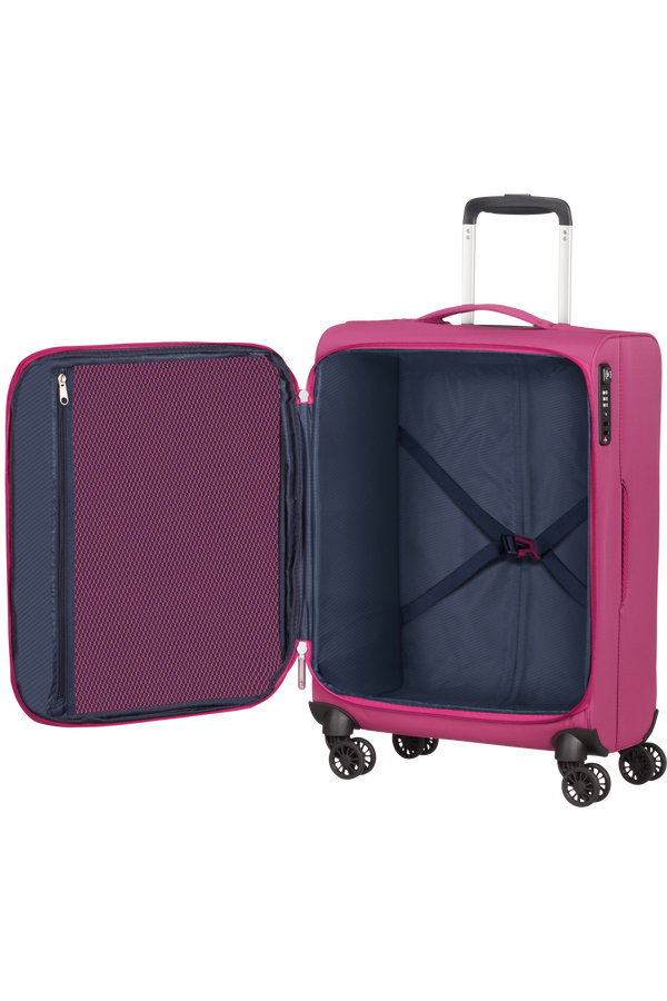 American Tourister Lite Ray Spinner TSA Expandable 55cm  Magenta Haze