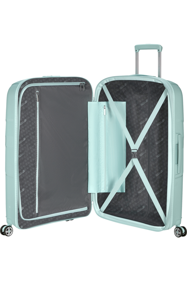 American Tourister StarVibe Spinner Expandable TSA 77cm  Metallic Surf Blue