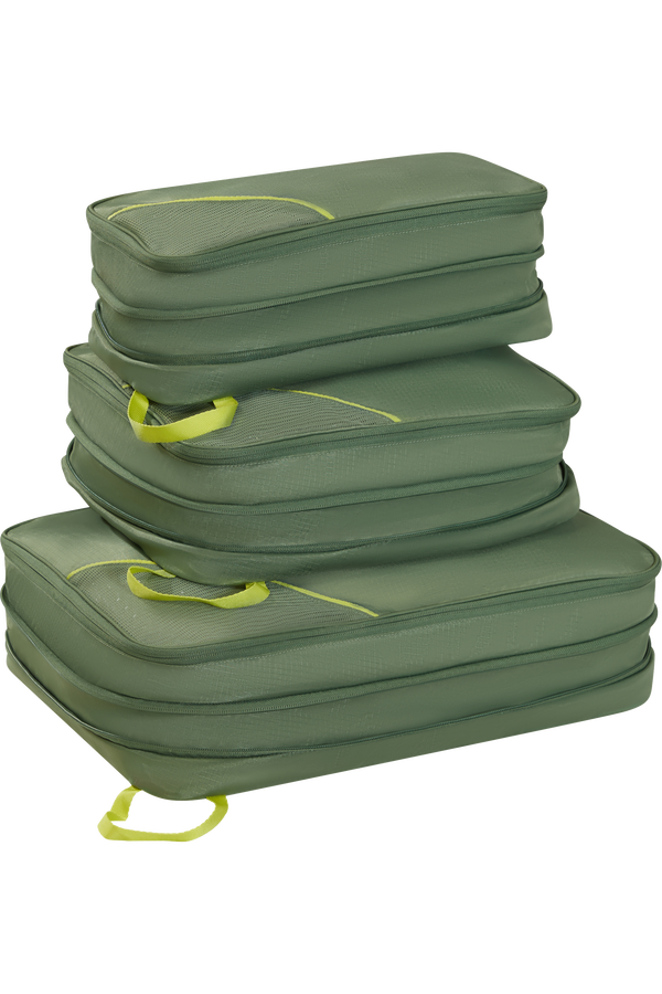Packing Cubes Set di 3 Packing Cubes | American Tourister American Tourist. Ta Packing Cubes S/M/L  Olive/Lime