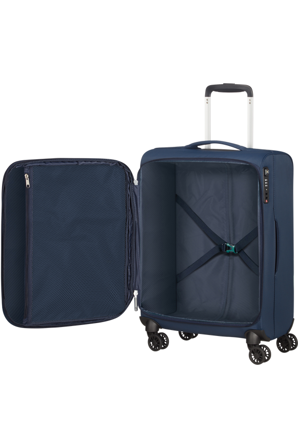 American Tourister Lite Ray Spinner TSA Expandable 55cm  Midnight Navy