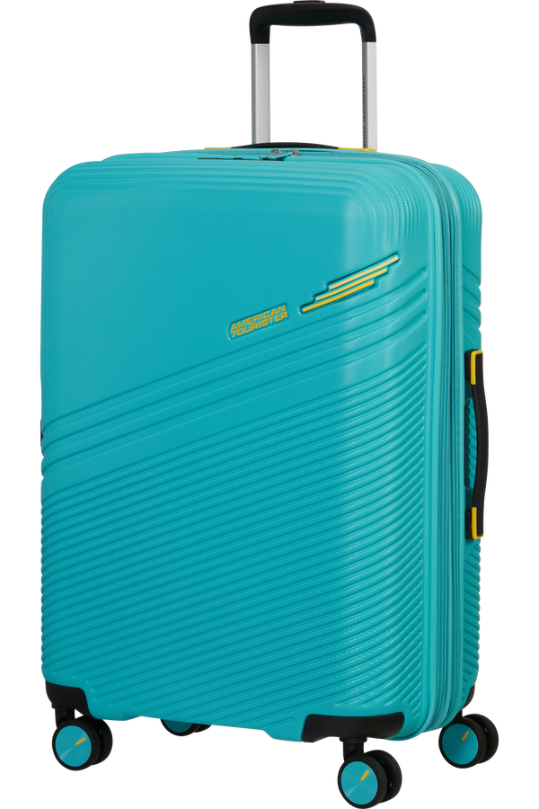 American Tourister Triple Trace Spinner TSA Expandable 67cm  Turquoise/Yellow