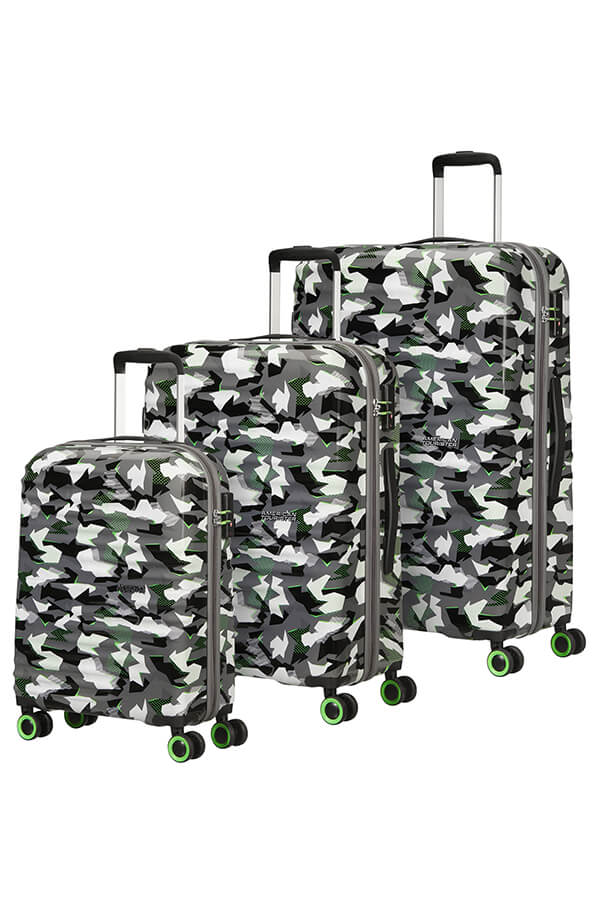 American Tourister Wavetwister Set Camo/Acid Green